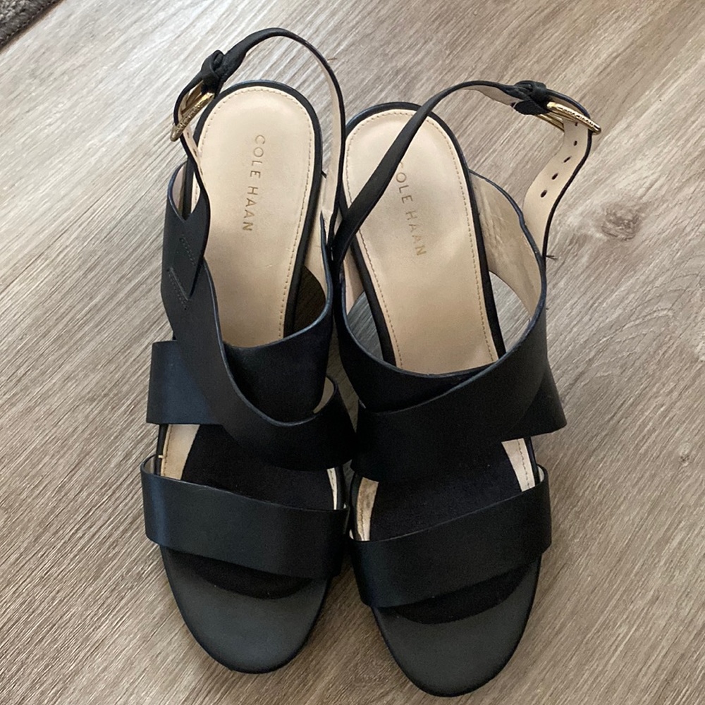 Cole Haan strapy wedge heels size 9